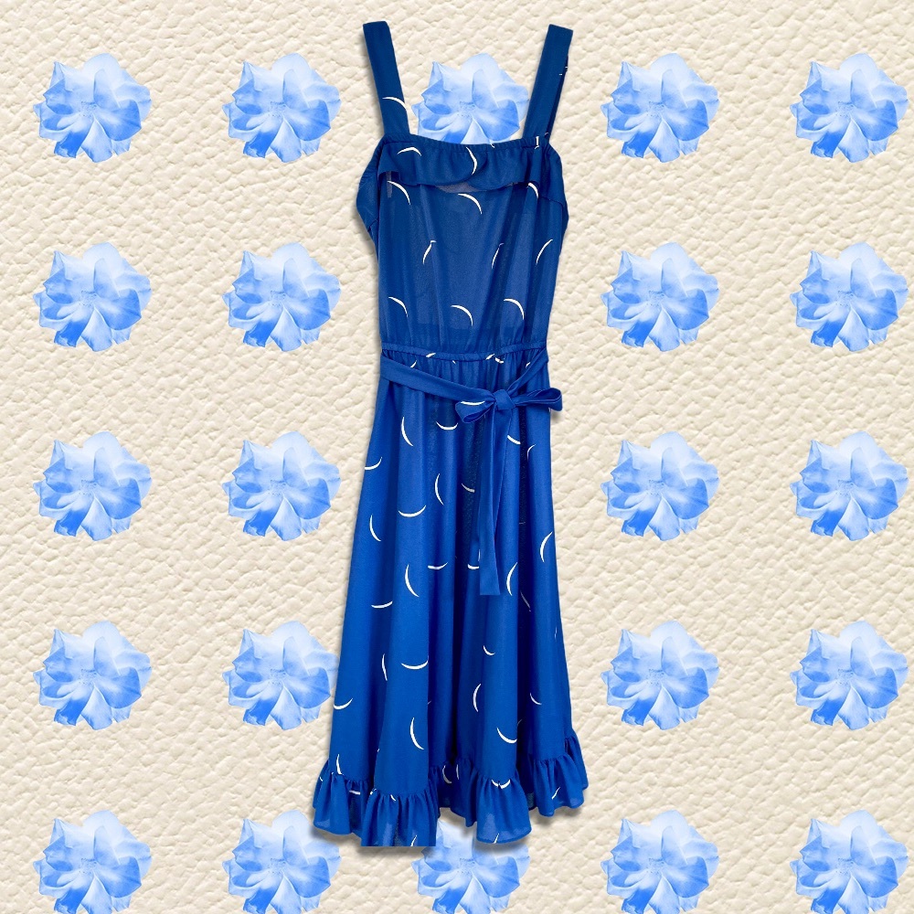 Vintage Girly Ruffles Abstract Print Sleeveless